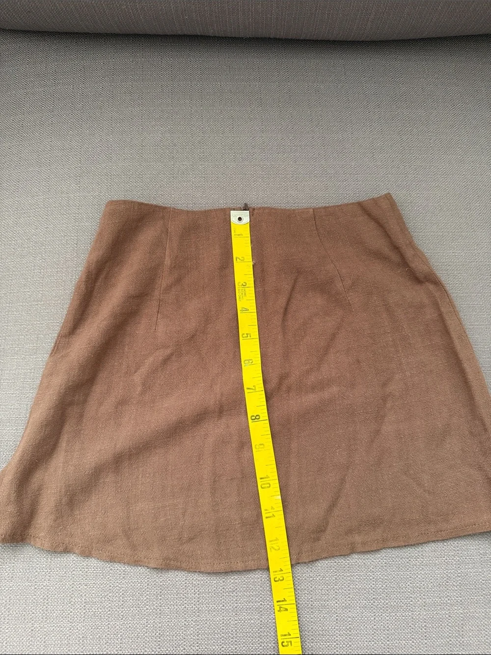 Princess Poly Zippered Classic Brown A-Line Micro Skirt